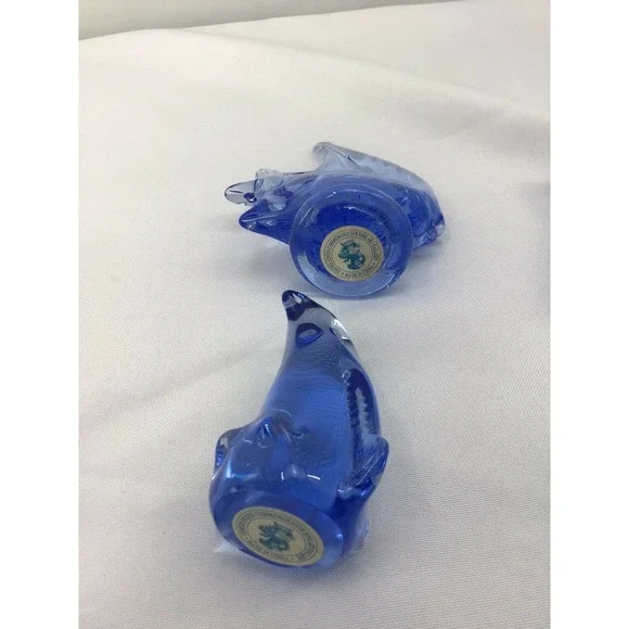 UNITED STATES COMMEMORATIVE FINE ART GALLERY 4 BLUE CRYSTAL PAPERWEIGHTS - Picture 9 of 12